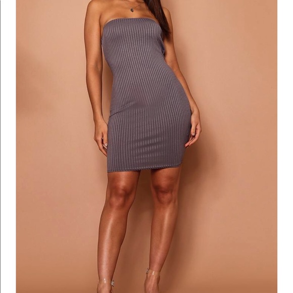 Jumbo Rib Bandeau Mini Dress - Picture 2 of 6